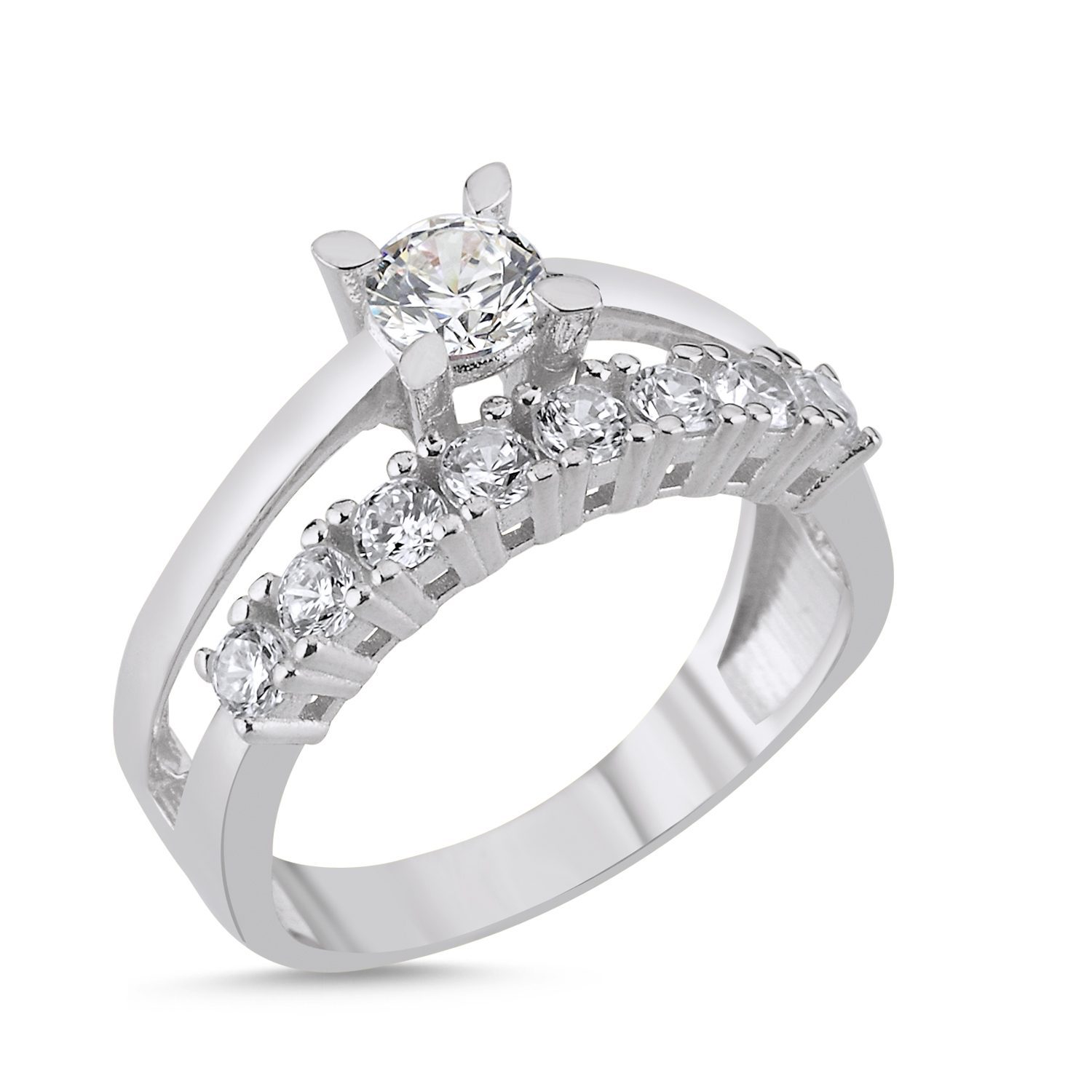 Bague Demi-Éternité & Solitaire